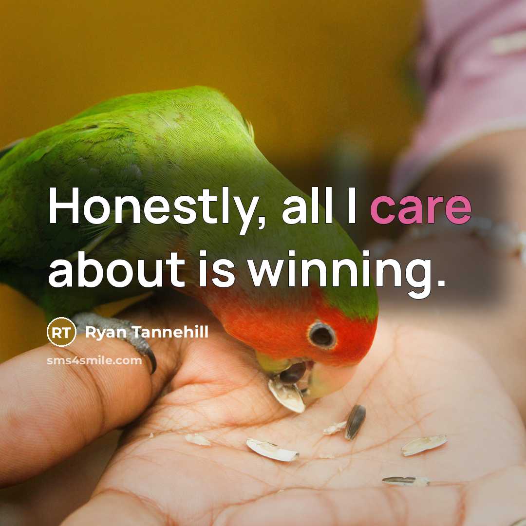 “Honestly, all I care about is winning.…” quote by Ryan Tannehill