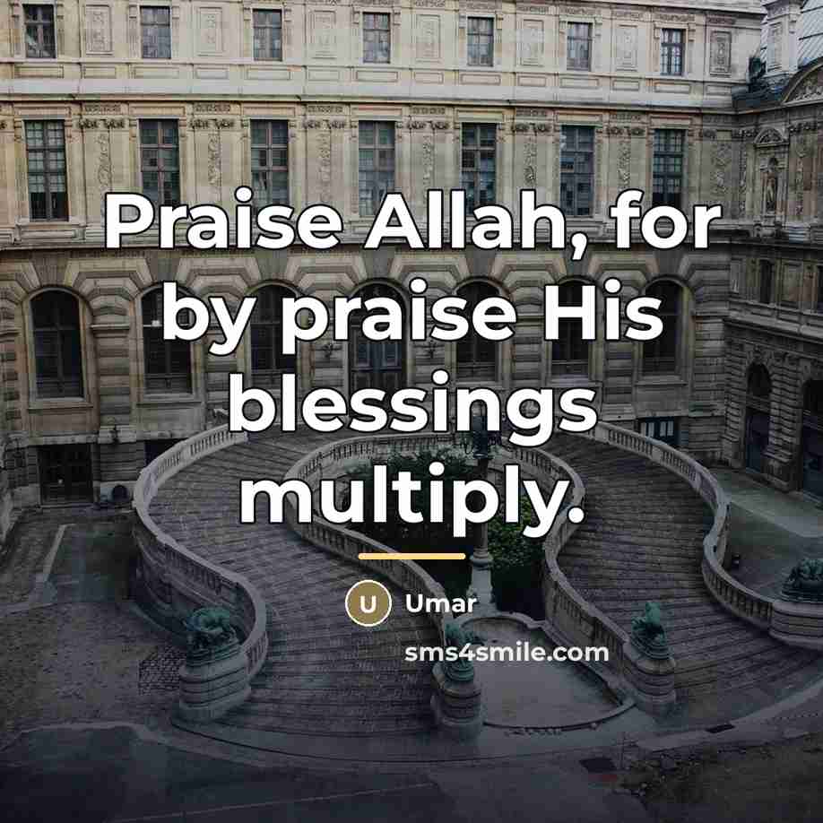 “Praise Allah, for by praise His blessings multiply.…” quote by Umar