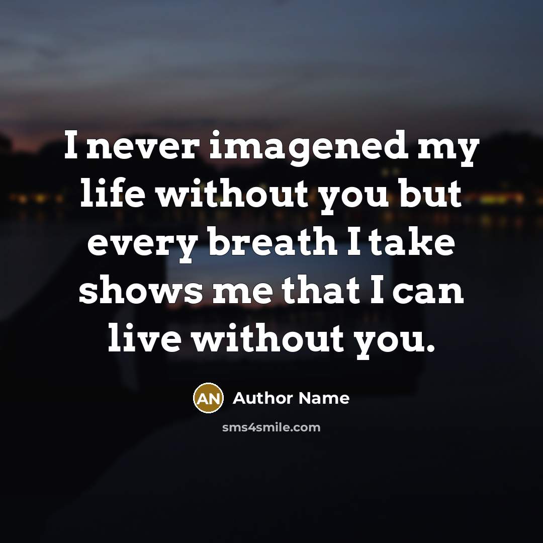 “I never imagened my life without you but every breath…” quote by Author Name