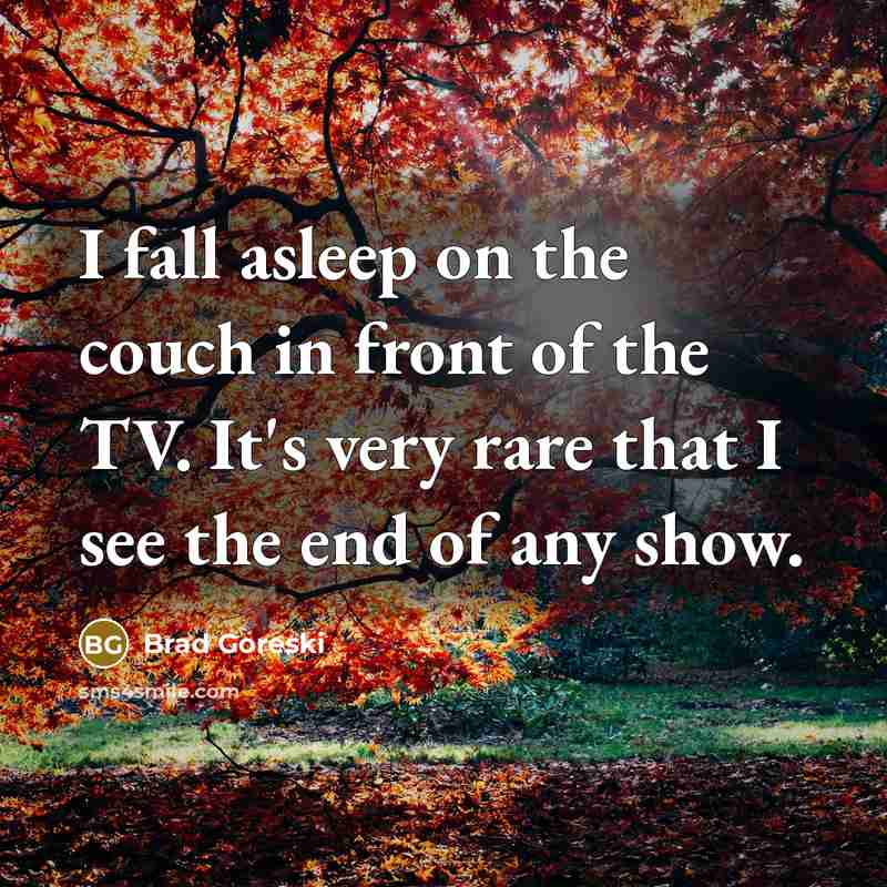 “I fall asleep on the couch in front of the…” quote by Brad Goreski