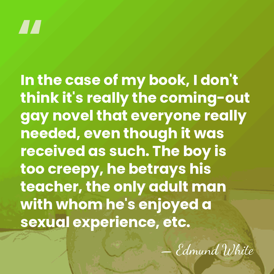 In the case of my book, I don't think it's really the&hellip; - Edmund White