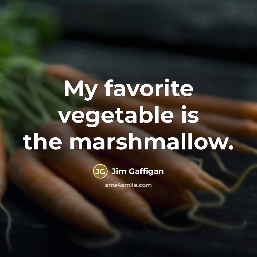 “My favorite vegetable is the marshmallow.…” quote by Jim Gaffigan