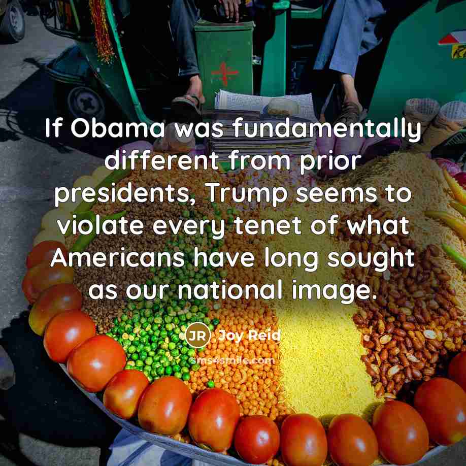 “If Obama was fundamentally different from prior presidents, Trump seems…” quote by Joy Reid