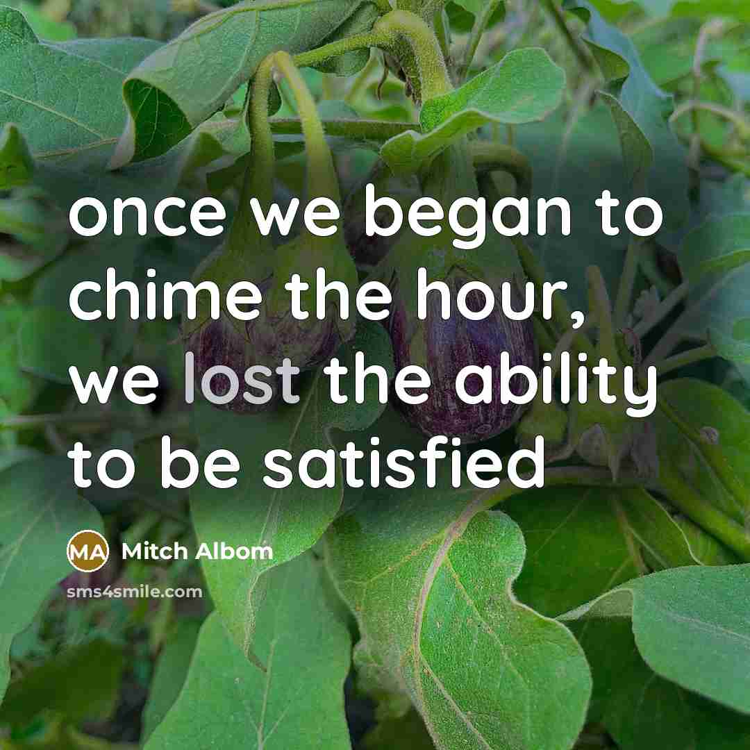“once we began to chime the hour, we lost the…” quote by Mitch Albom