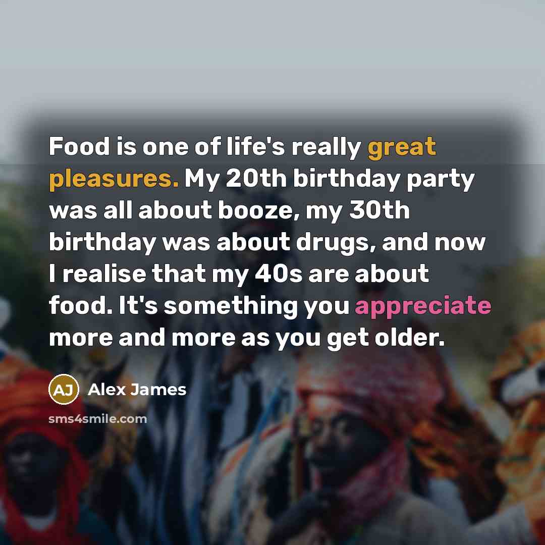 “Food is one of life's really great pleasures. My 20th…” quote by Alex James
