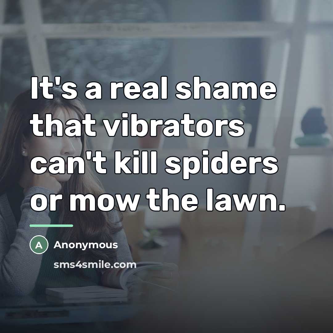 “It's a real shame that vibrators can't kill spiders or…” quote by Anonymous
