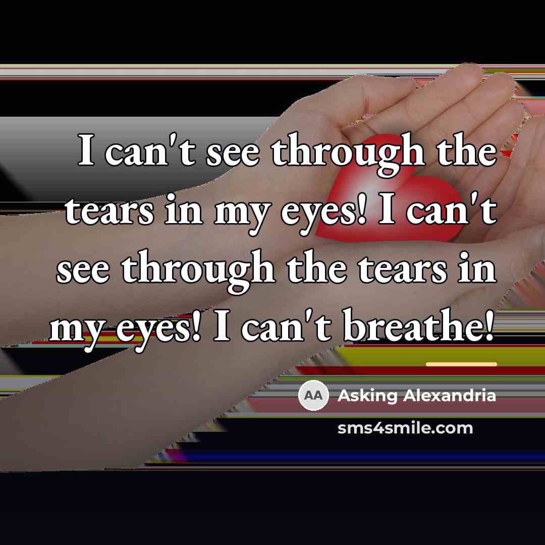 “I can't see through the tears in my eyes! I…” quote by Asking Alexandria