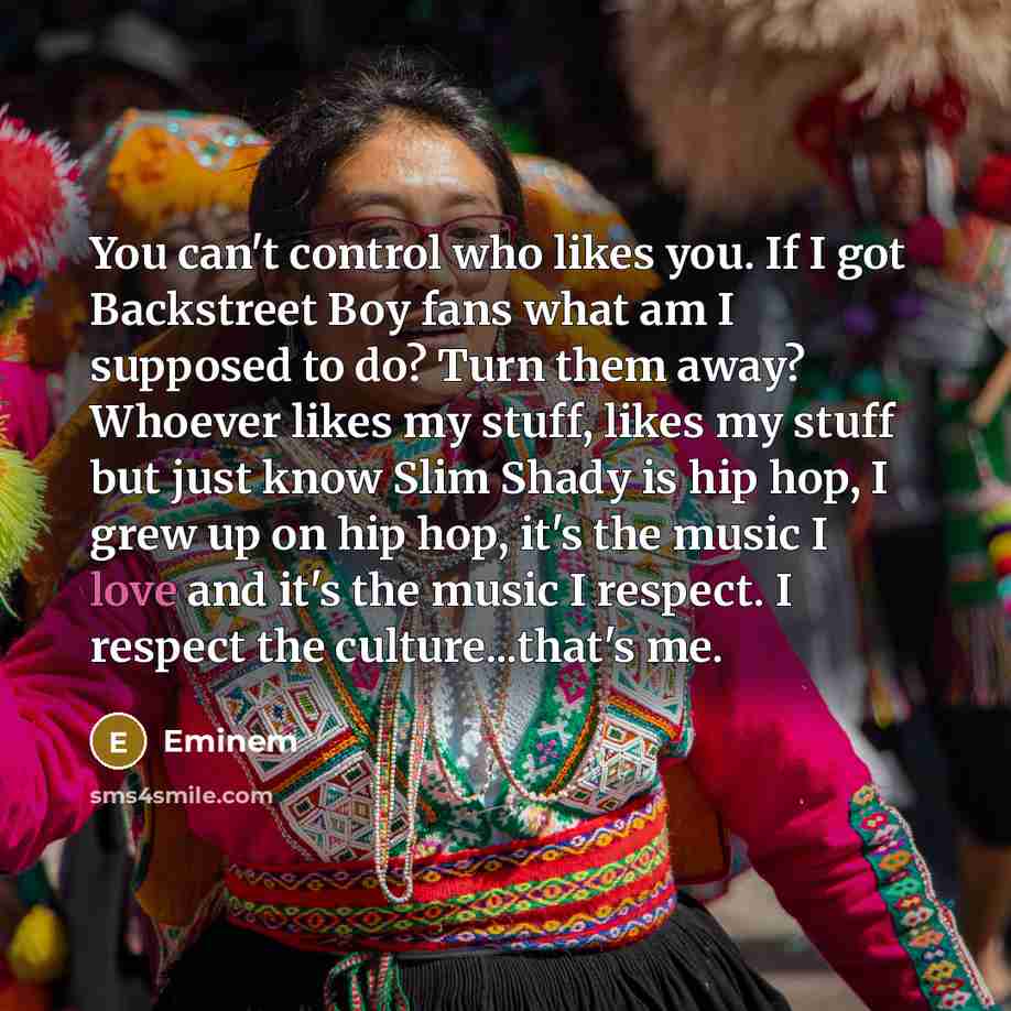 “You can't control who likes you. If I got Backstreet…” quote by Eminem