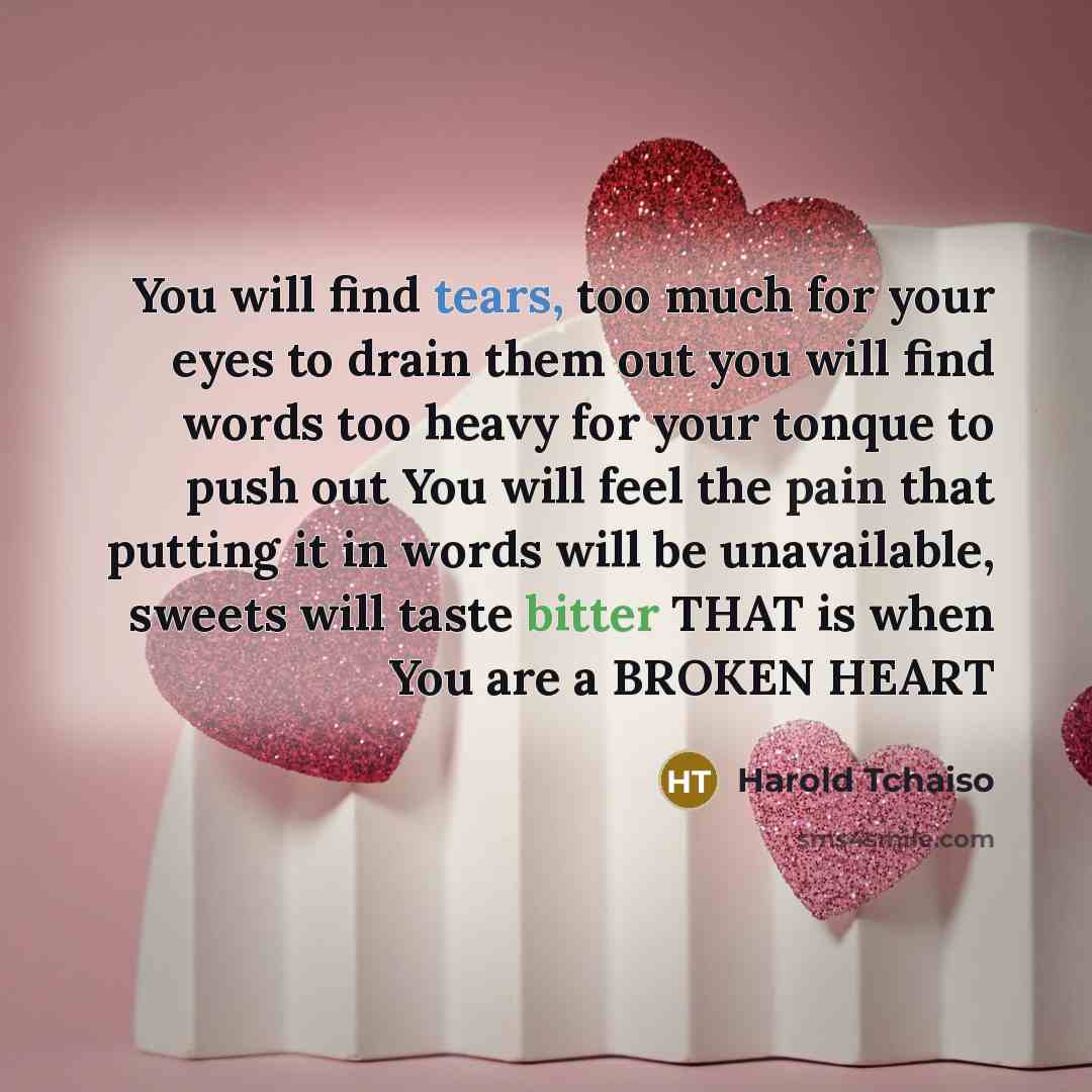“You will find tears, too much for your eyes to…” quote by Harold Tchaiso
