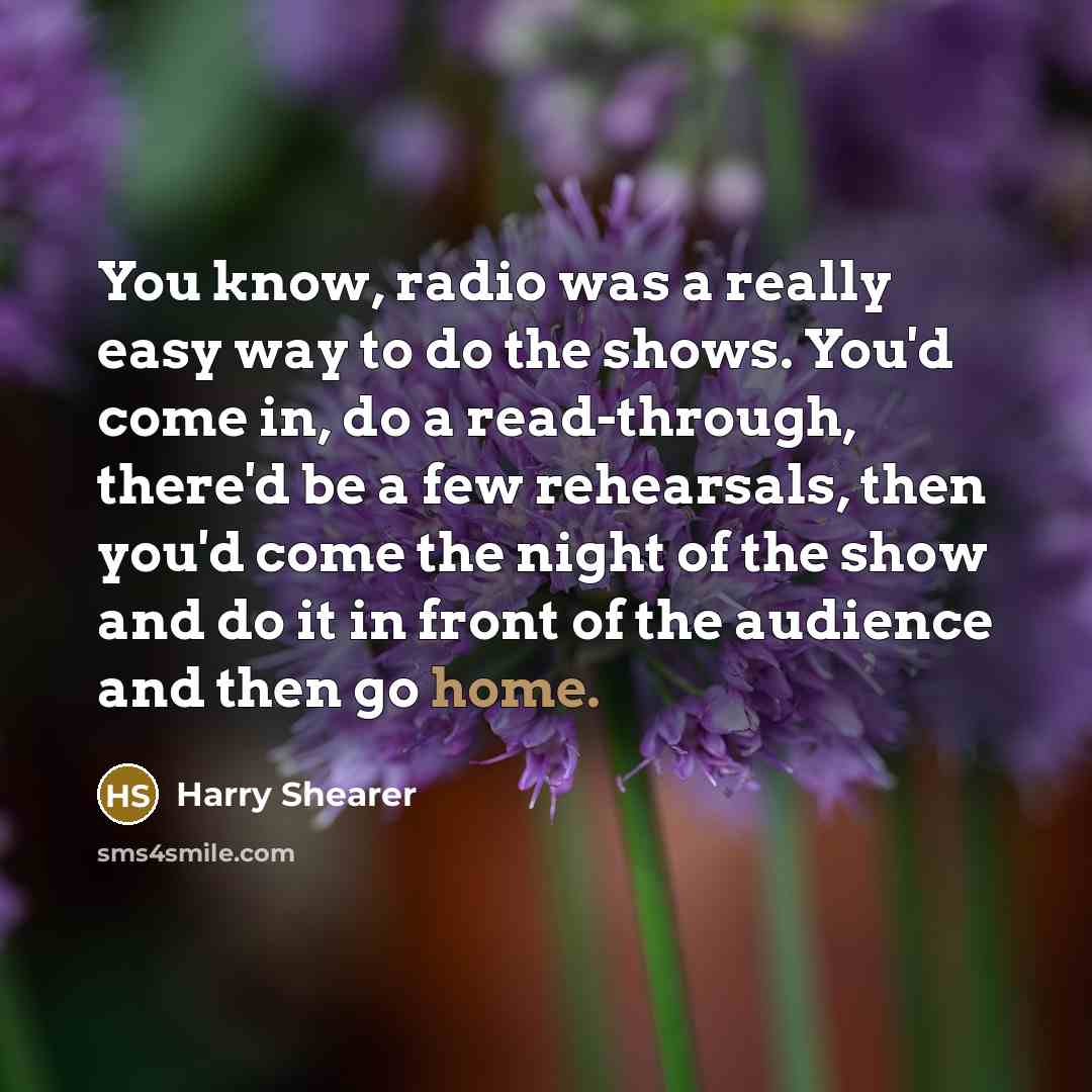 “You know, radio was a really easy way to do…” quote by Harry Shearer