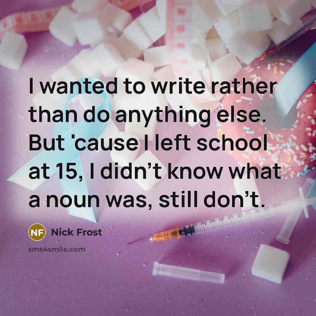 “I wanted to write rather than do anything else. But…” quote by Nick Frost