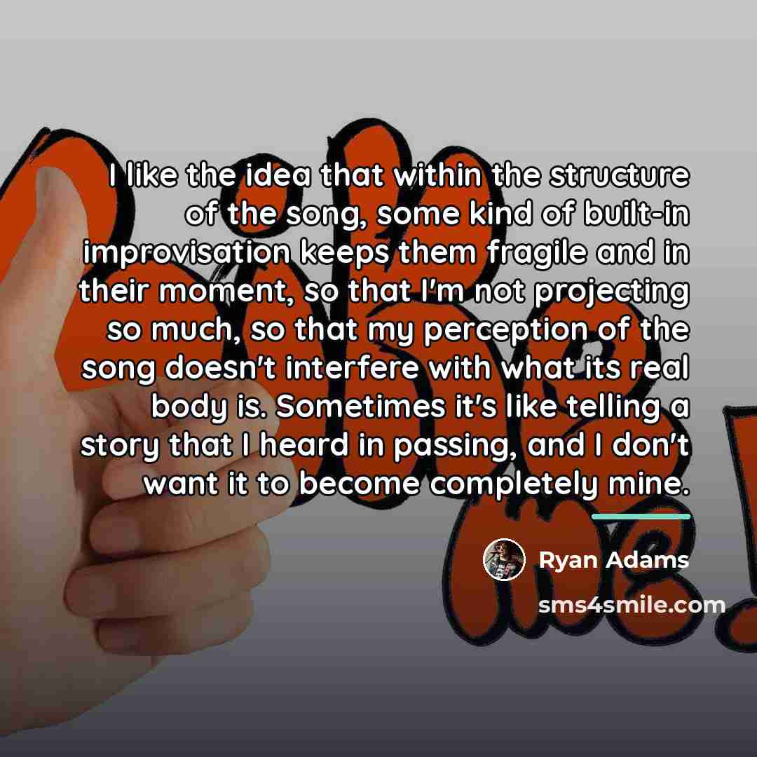 “I like the idea that within the structure of the…” quote by Ryan Adams