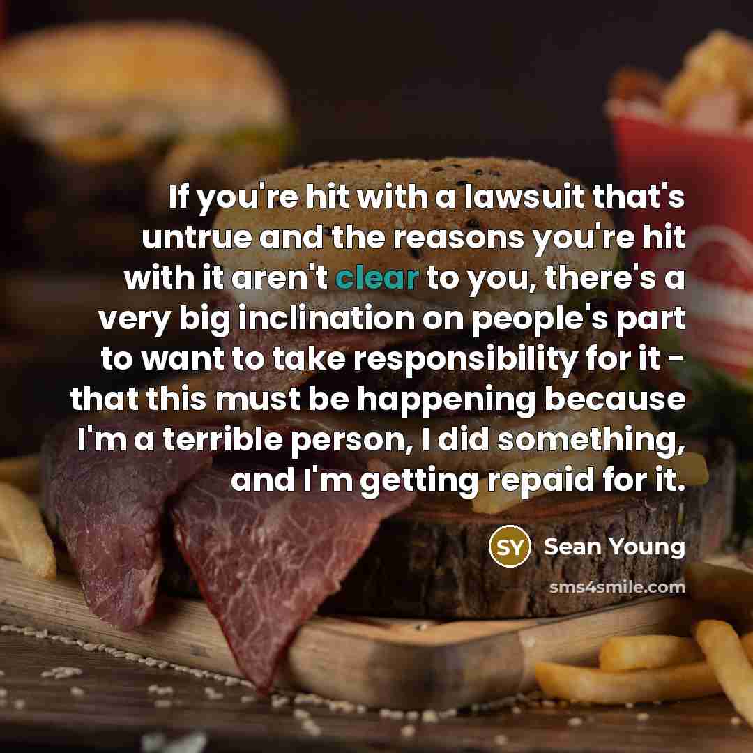 “If you're hit with a lawsuit that's untrue and the…” quote by Sean Young