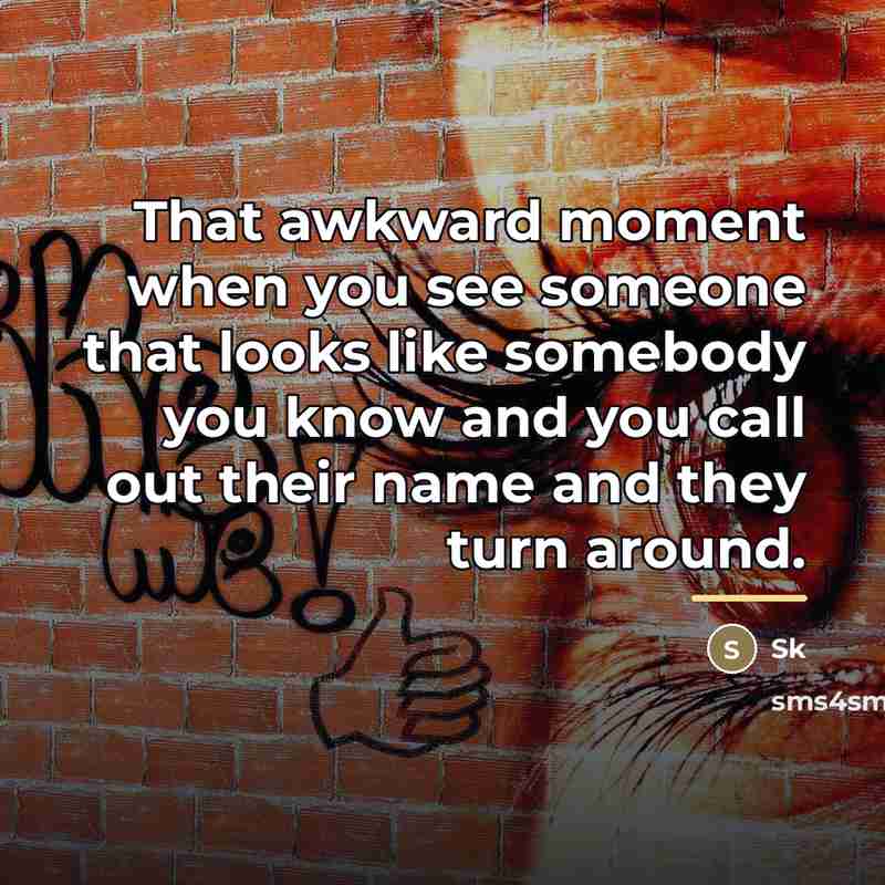 “That awkward moment when you see someone that looks like…” quote by Sk