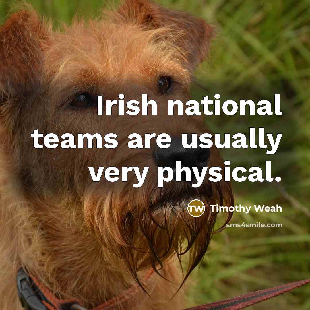 “Irish national teams are usually very physical.…” quote by Timothy Weah