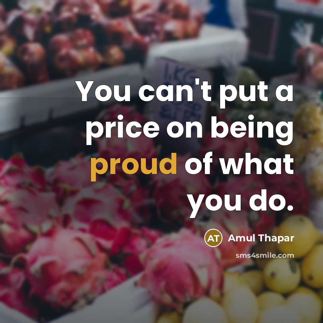 “You can't put a price on being proud of what…” quote by Amul Thapar