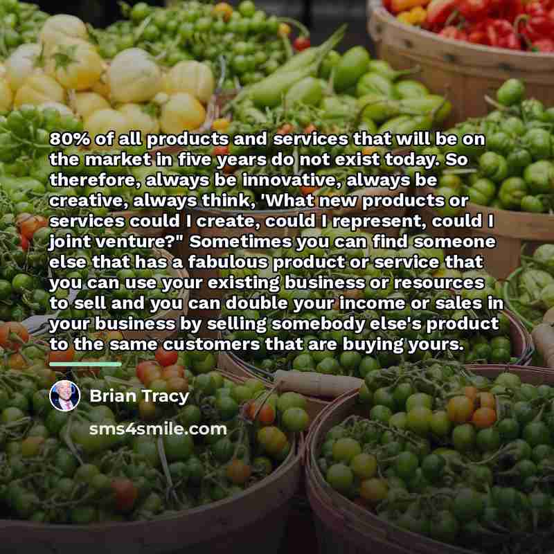 “80% of all products and services that will be on…” quote by Brian Tracy