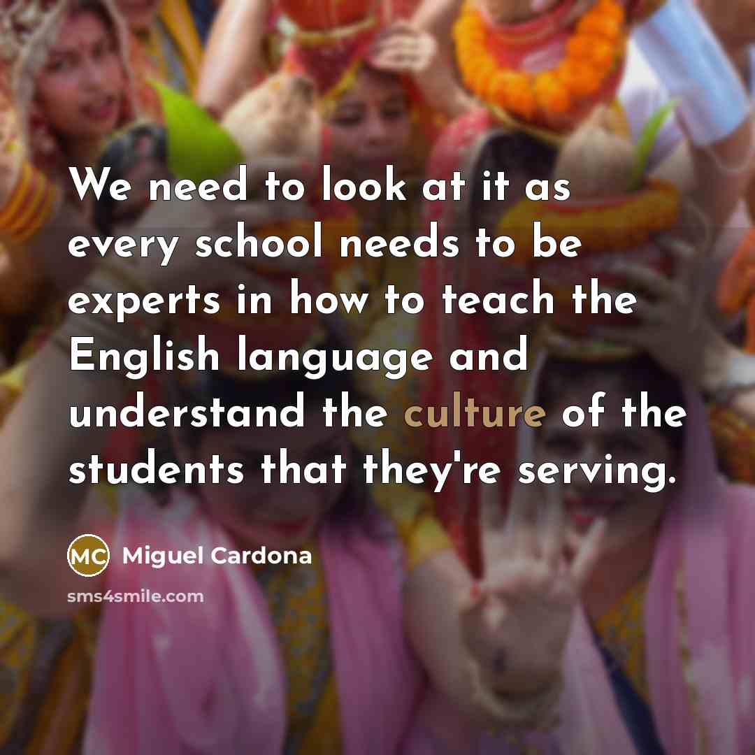 “We need to look at it as every school needs…” quote by Miguel Cardona