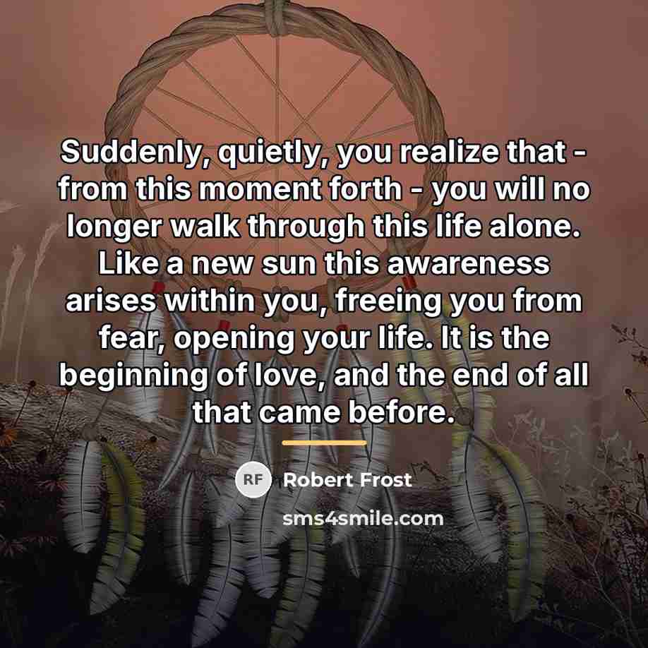 “Suddenly, quietly, you realize that - from this moment forth…” quote by Robert Frost