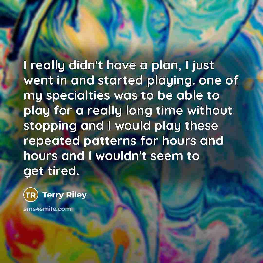 “I really didn't have a plan, I just went in…” quote by Terry Riley