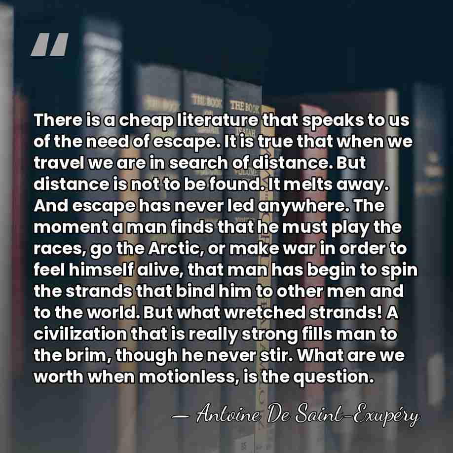 There is a cheap literature that speaks to us of the need&hellip; - Antoine de Saint-Exupery