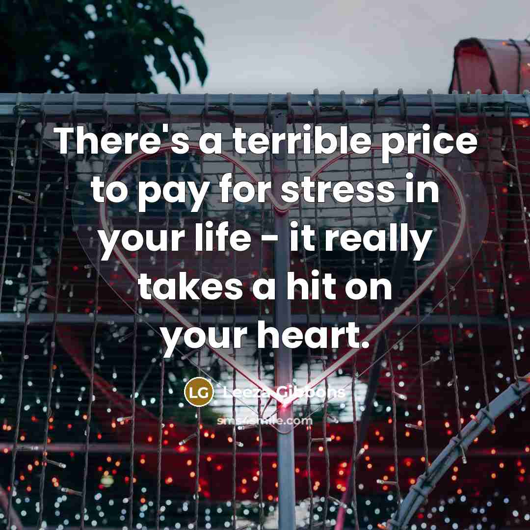 “There's a terrible price to pay for stress in your…” quote by Leeza Gibbons
