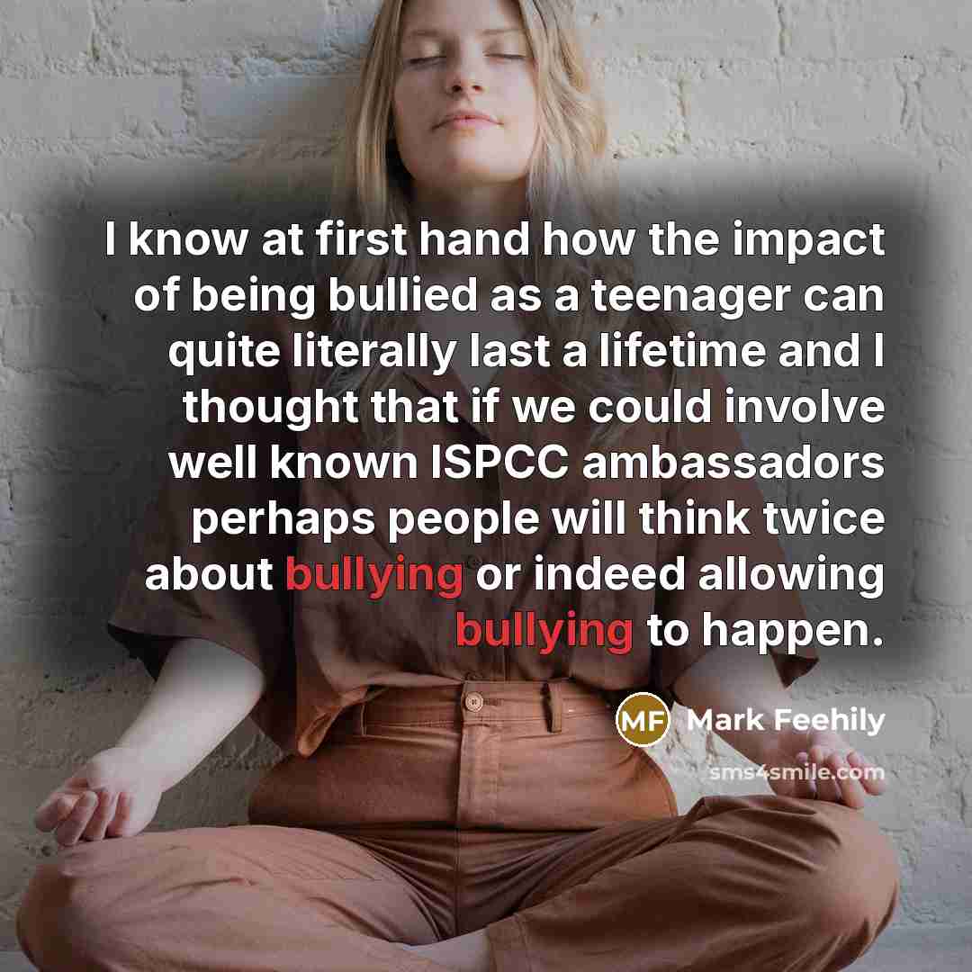 “I know at first hand how the impact of being…” quote by Mark Feehily