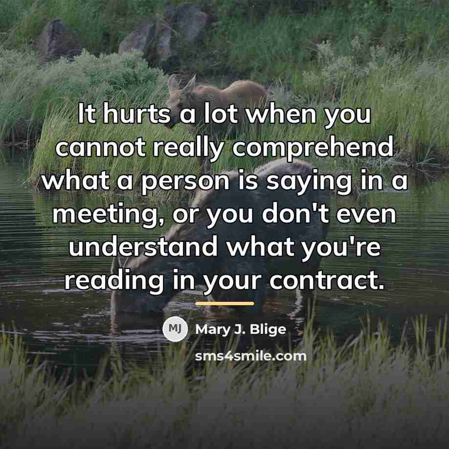“It hurts a lot when you cannot really comprehend what…” quote by Mary J. Blige