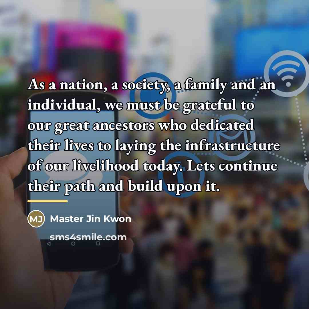 “As a nation, a society, a family and an individual,…” quote by Master Jin Kwon