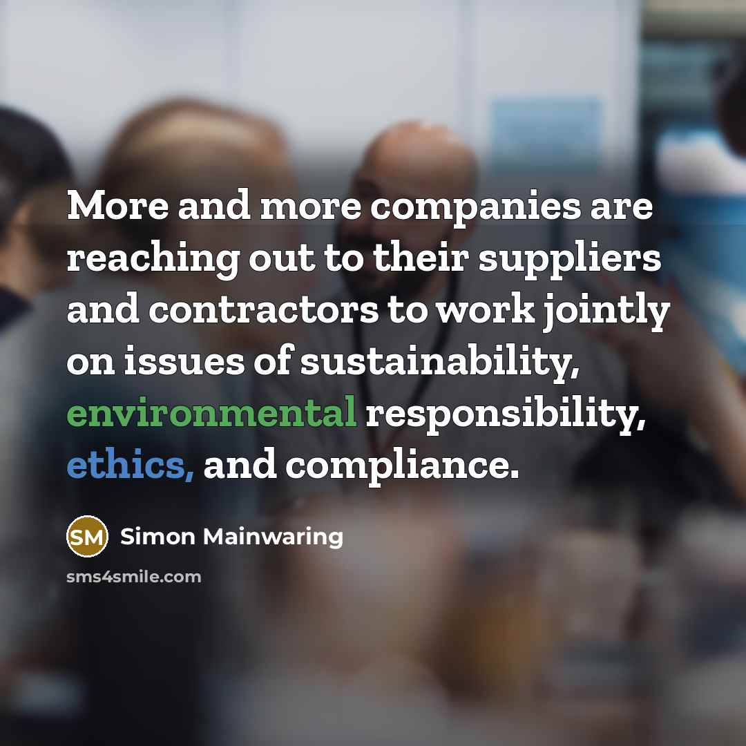 “More and more companies are reaching out to their suppliers…” quote by Simon Mainwaring