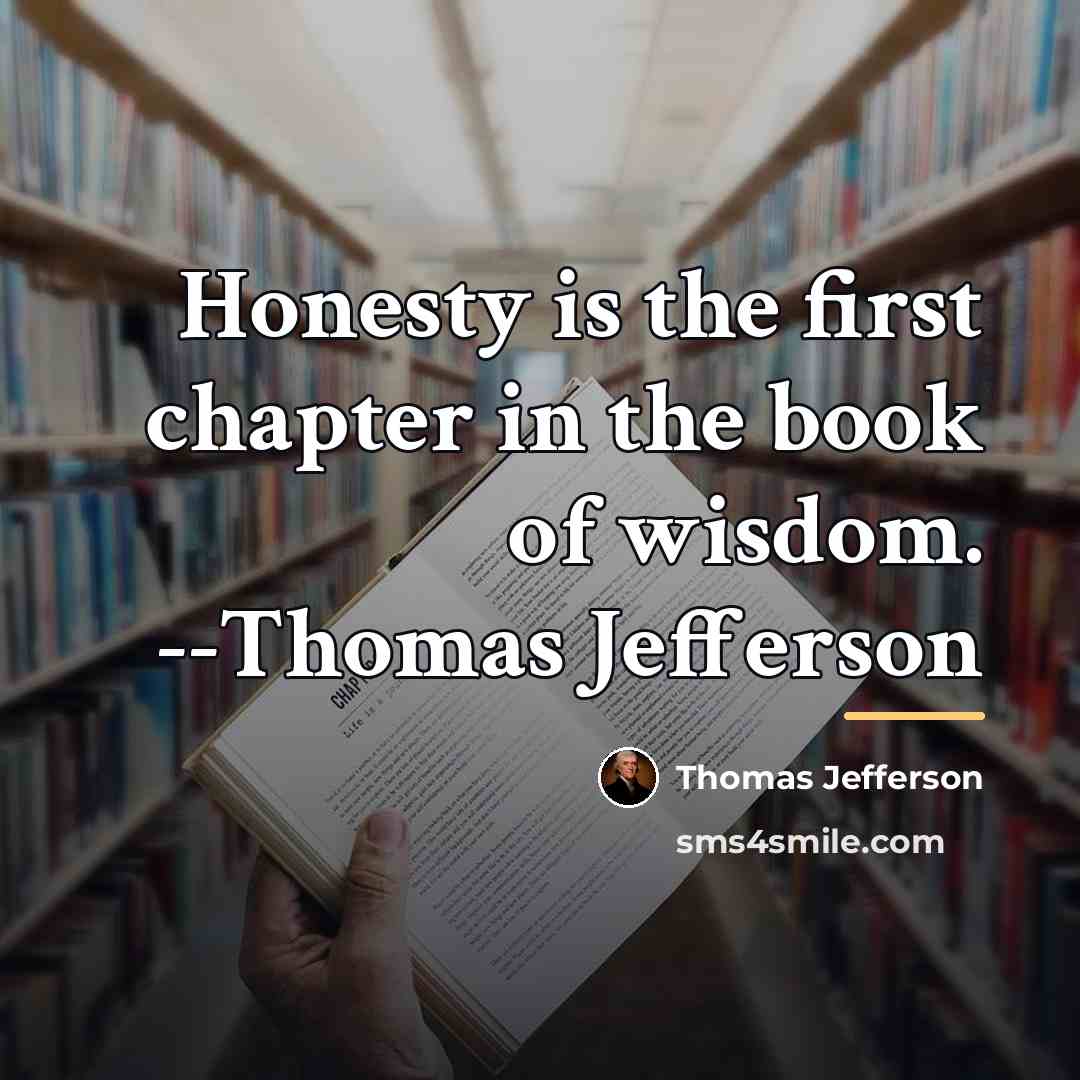 “Honesty is the first chapter in the book of wisdom.…” quote by Thomas Jefferson