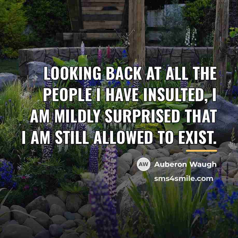 “Looking back at all the people I have insulted, I…” quote by Auberon Waugh