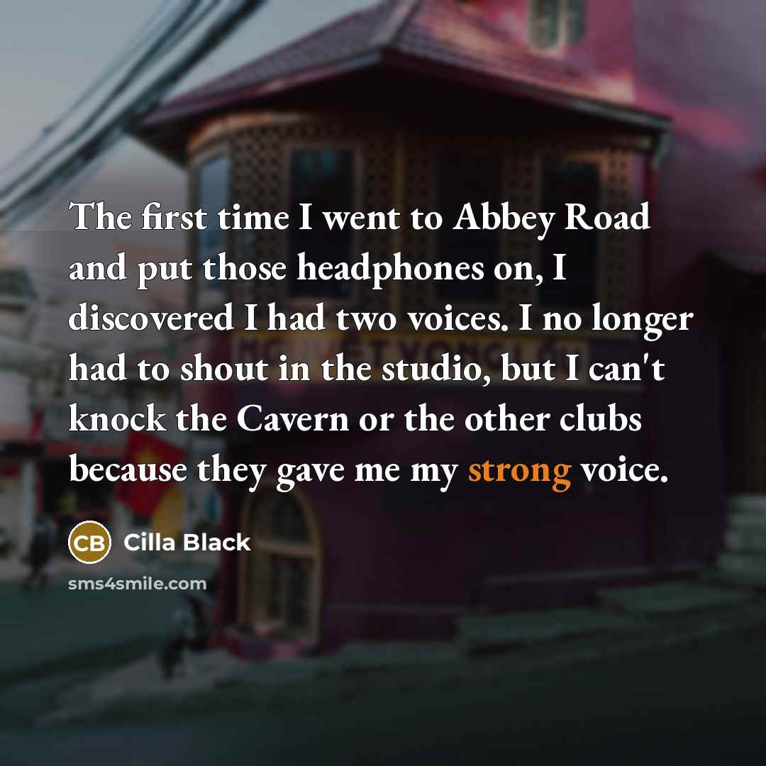“The first time I went to Abbey Road and put…” quote by Cilla Black