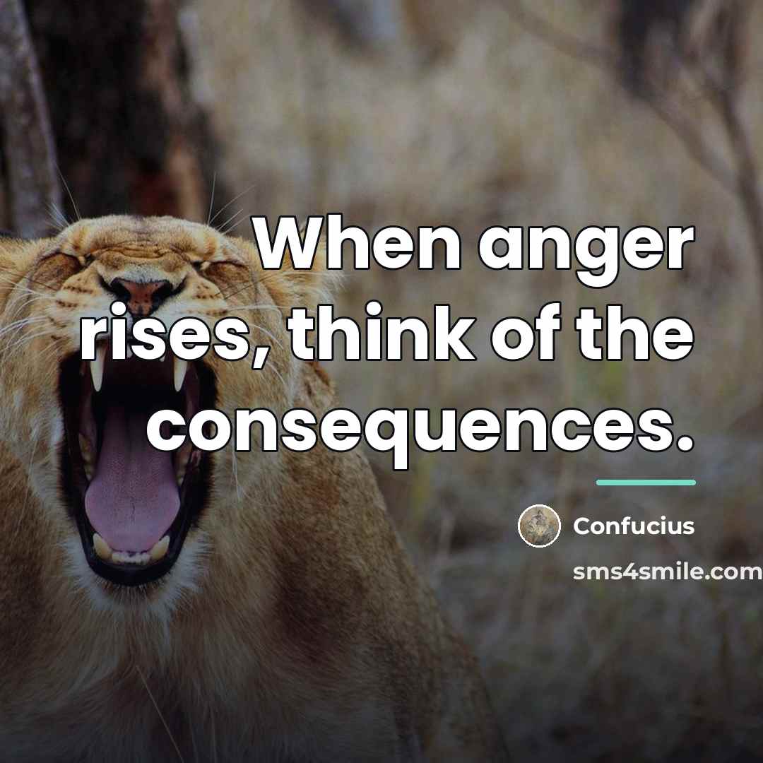 “When anger rises, think of the consequences.…” quote by Confucius