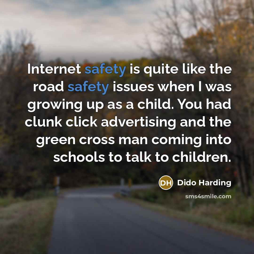 “Internet safety is quite like the road safety issues when…” quote by Dido Harding