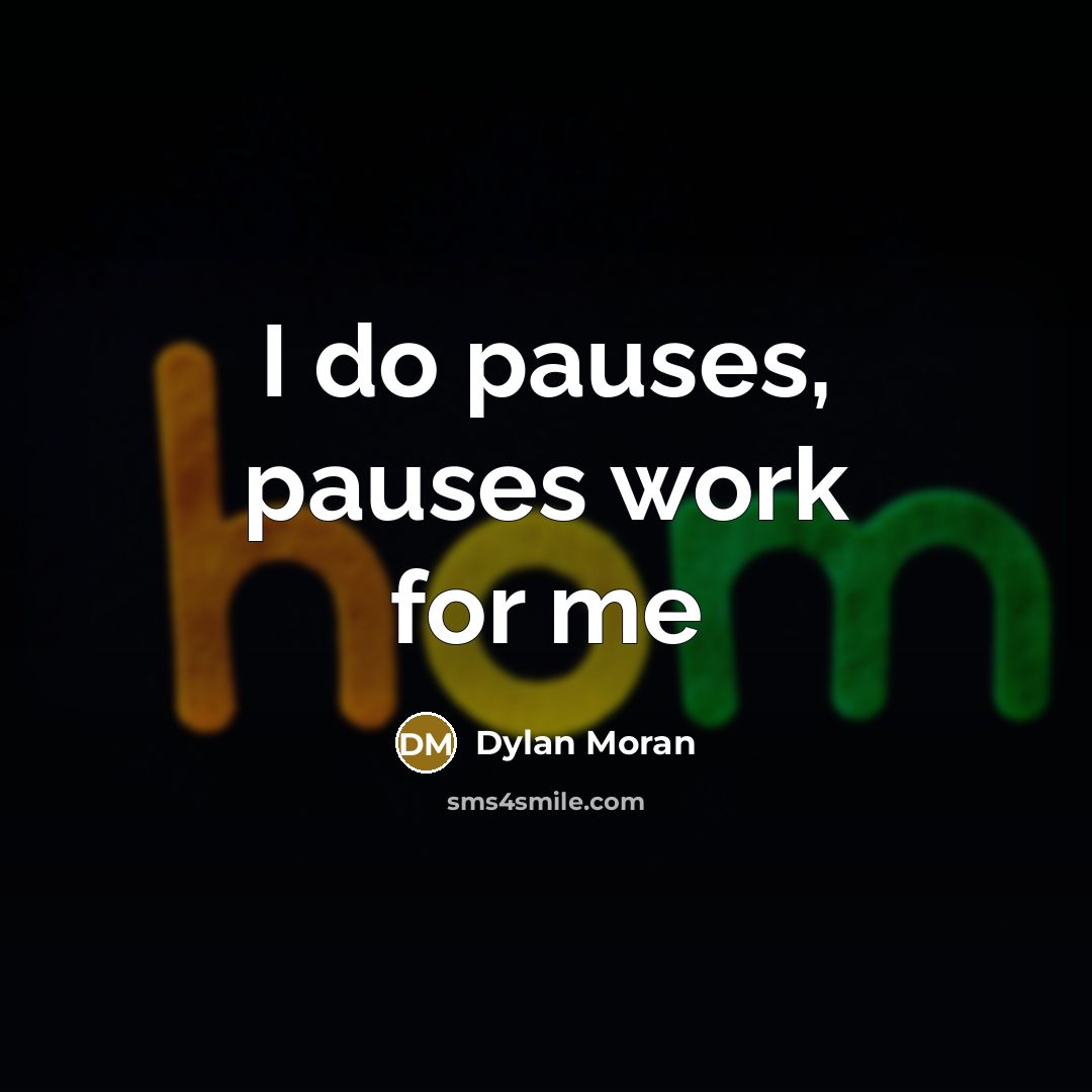 “I do pauses, pauses work for me…” quote by Dylan Moran