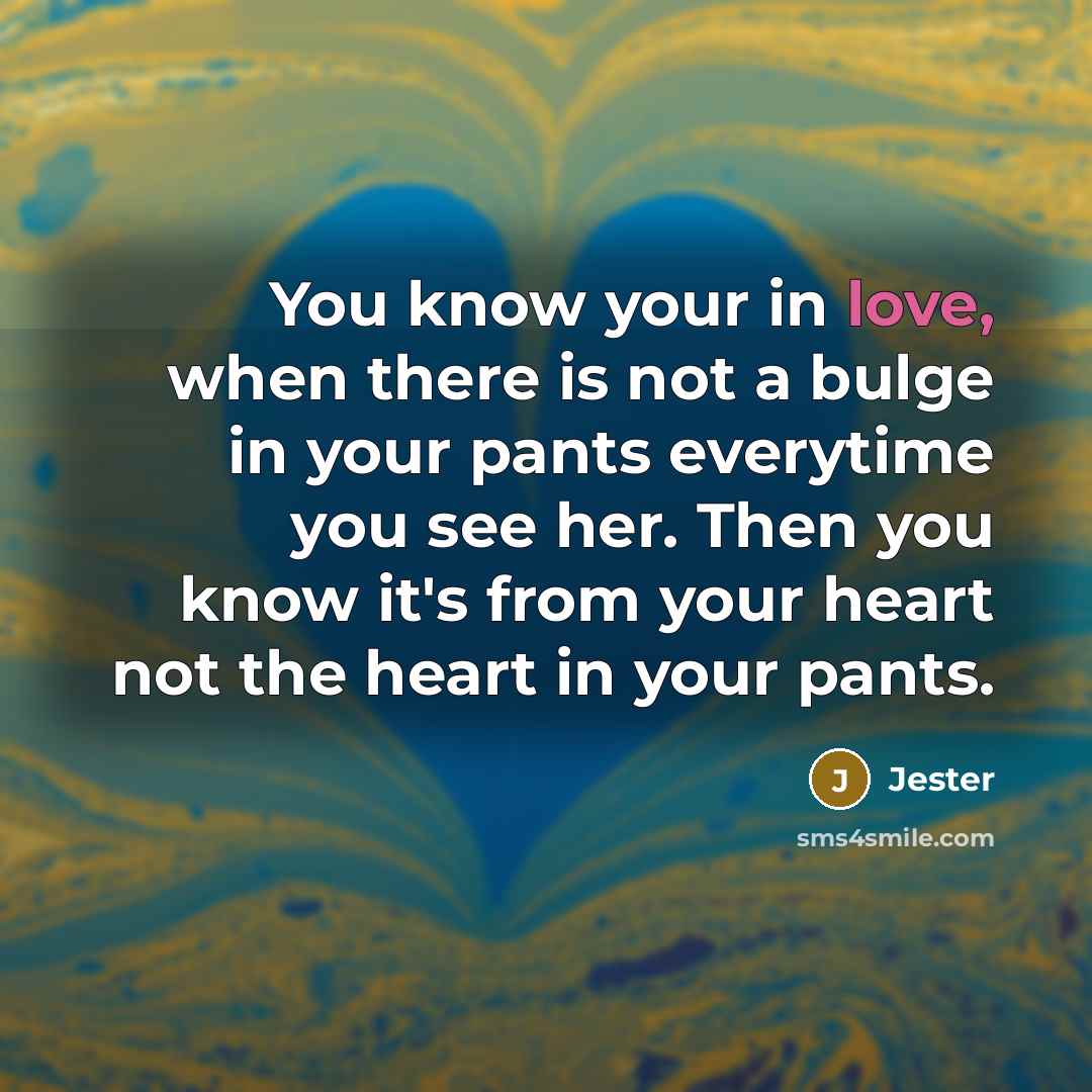 “You know your in love, when there is not a…” quote by Jester