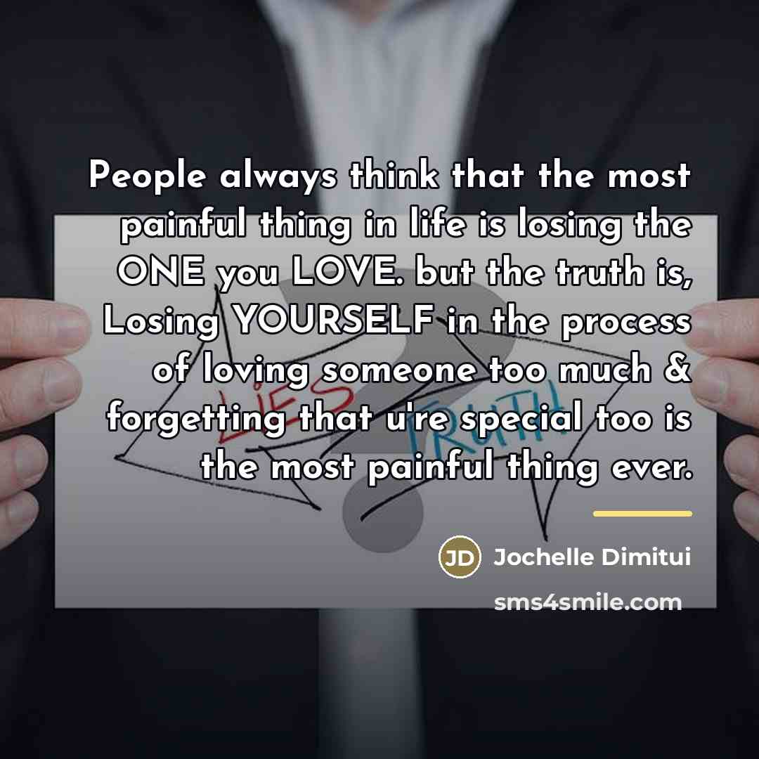 “People always think that the most painful thing in life…” quote by Jochelle Dimitui