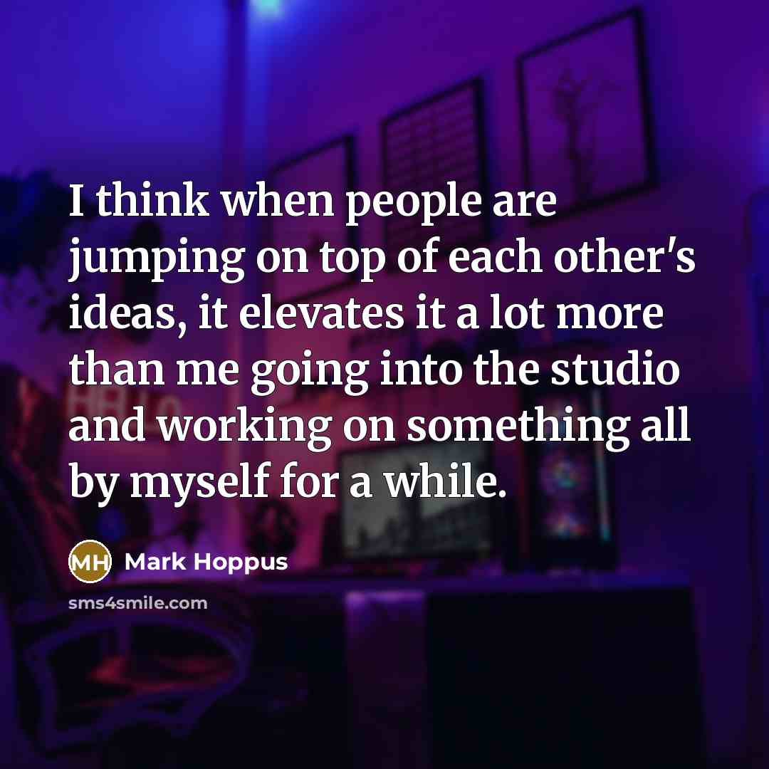 “I think when people are jumping on top of each…” quote by Mark Hoppus