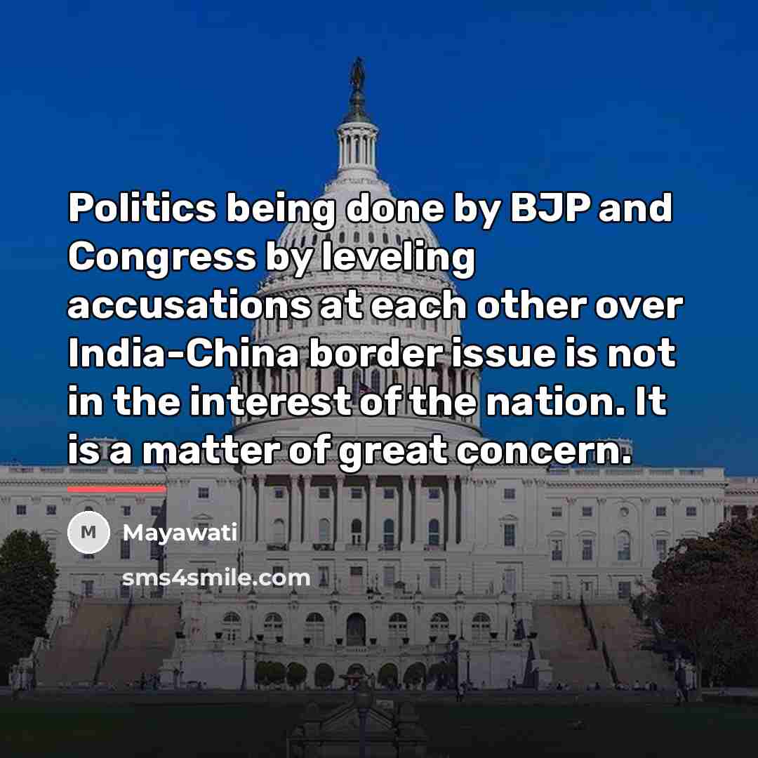“Politics being done by BJP and Congress by leveling accusations…” quote by Mayawati