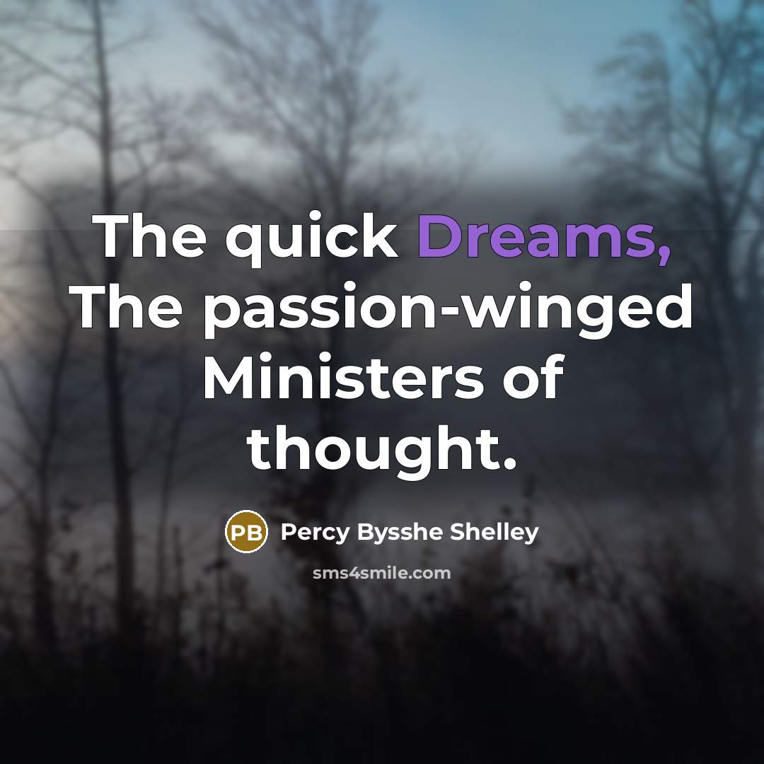 “The quick Dreams, The passion-winged Ministers of thought.…” quote by Percy Bysshe Shelley