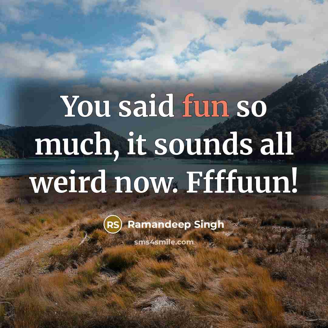 “You said fun so much, it sounds all weird now.…” quote by Ramandeep Singh