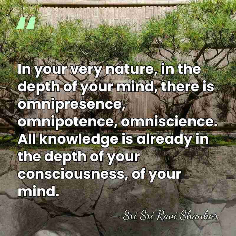 In your very nature, in the depth of your mind, there is&hellip; - Sri Sri Ravi Shankar