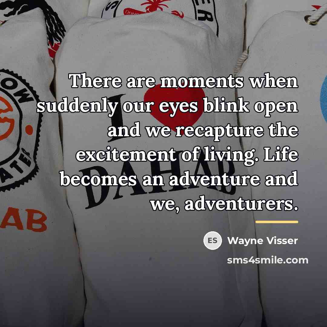 “There are moments when suddenly our eyes blink open and…” quote by Wayne Visser