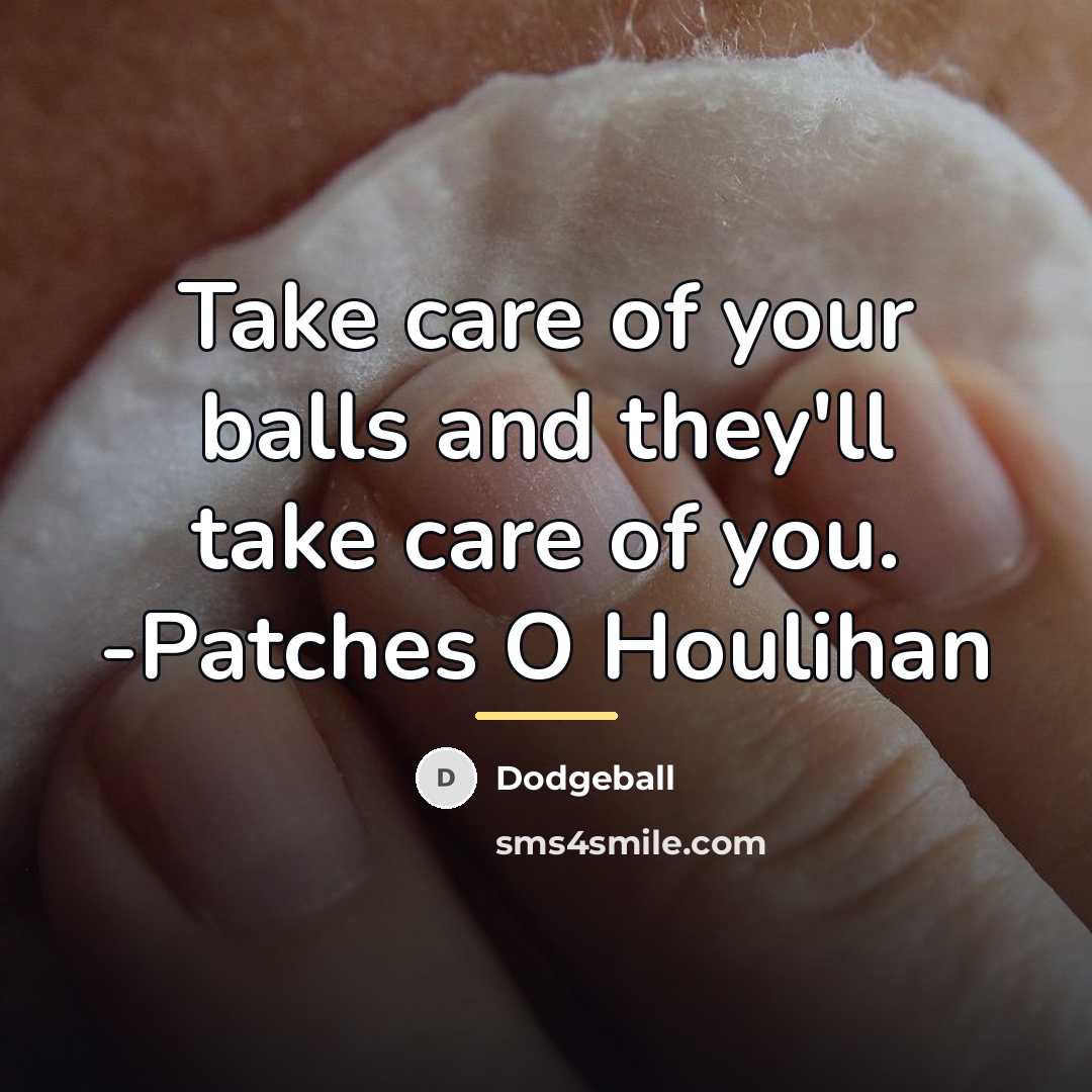 “Take care of your balls and they'll take care of…” quote by Dodgeball