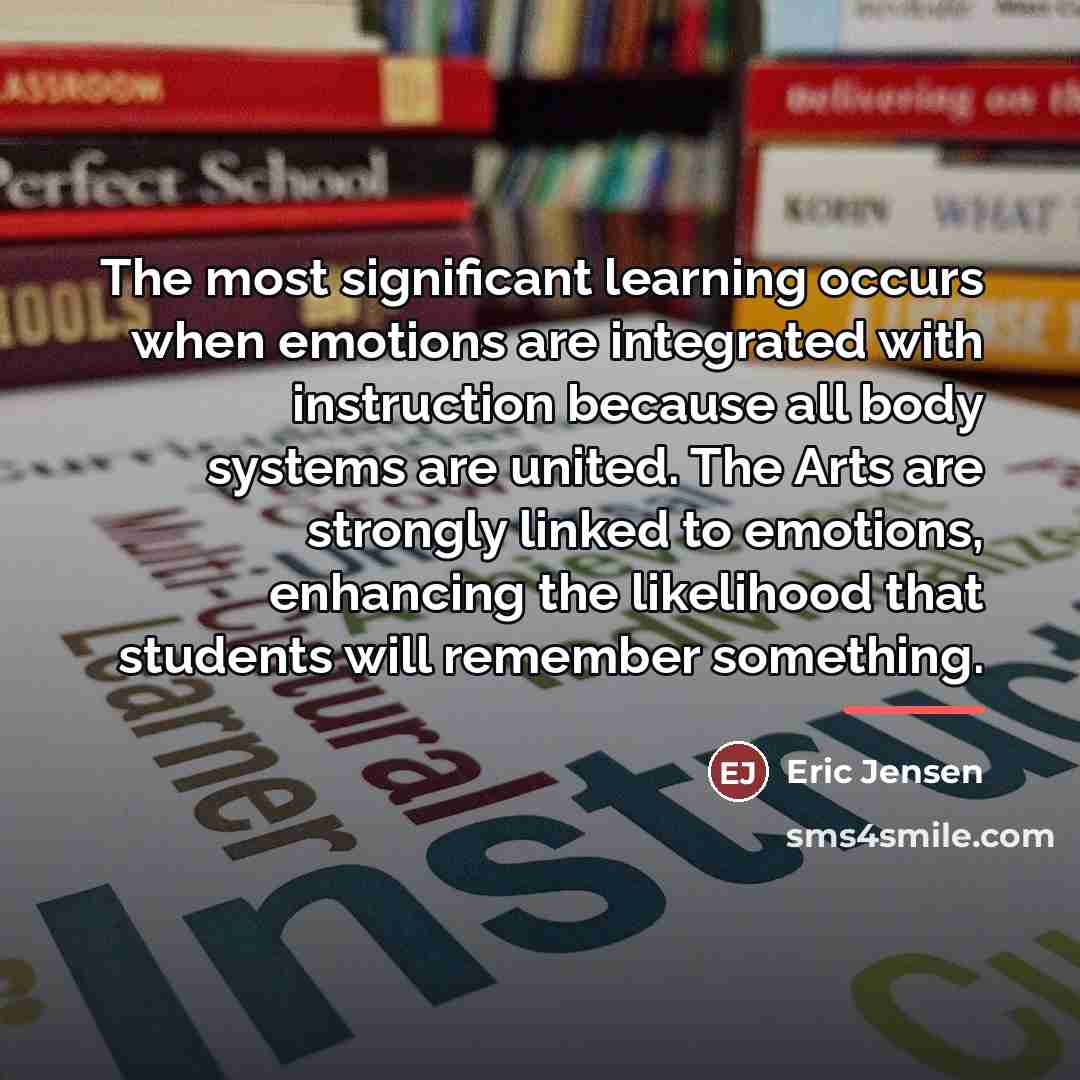 “The most significant learning occurs when emotions are integrated with…” quote by Eric Jensen