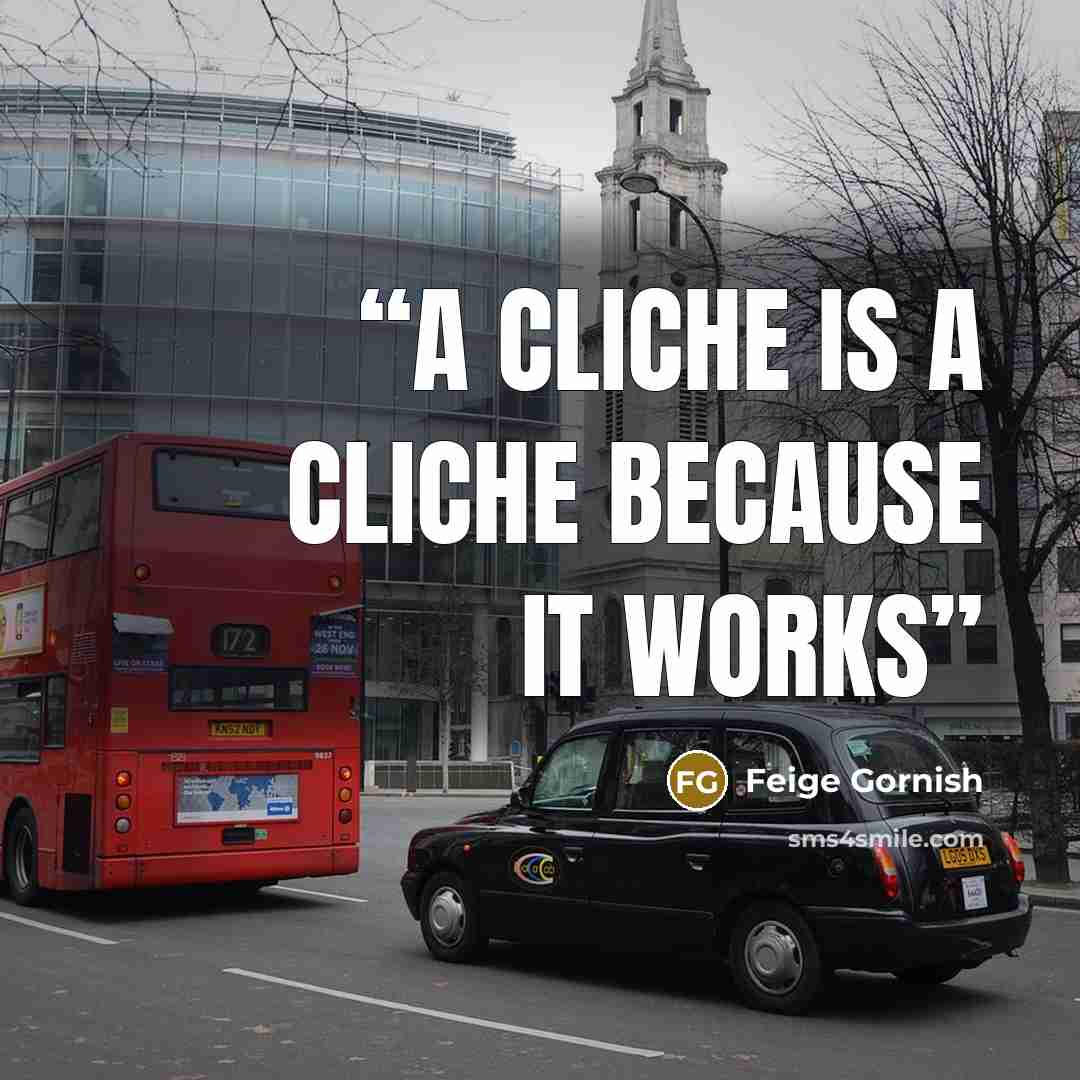 “A cliche is a cliche because it works” quote by Feige Gornish