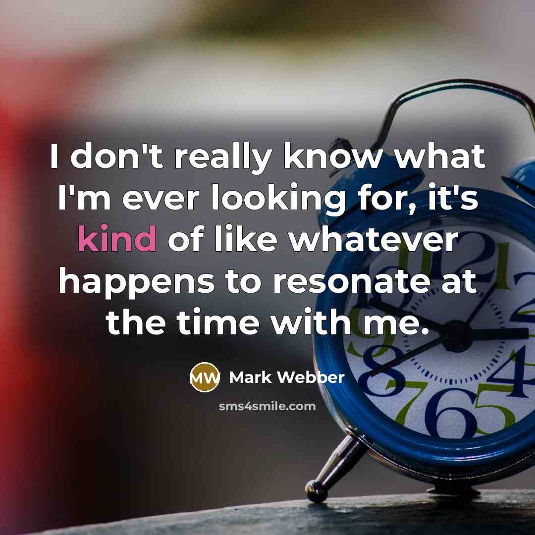“I don't really know what I'm ever looking for, it's…” quote by Mark Webber