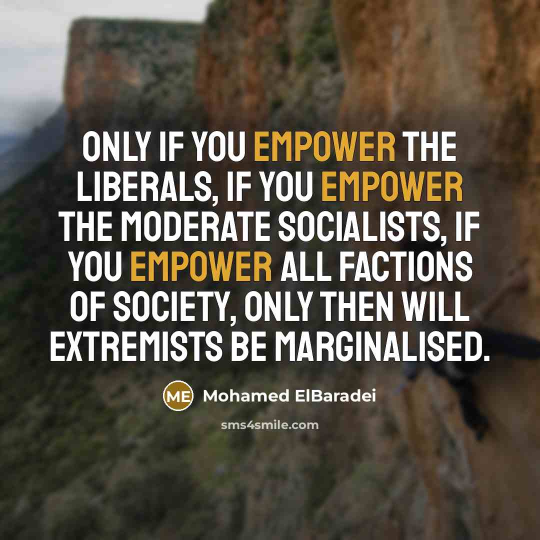 “Only if you empower the liberals, if you empower the…” quote by Mohamed ElBaradei