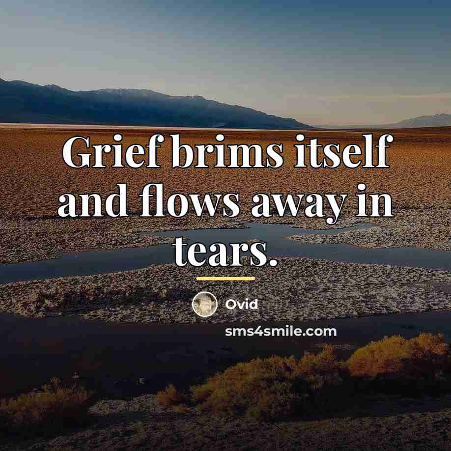 “Grief brims itself and flows away in tears.…” quote by Ovid